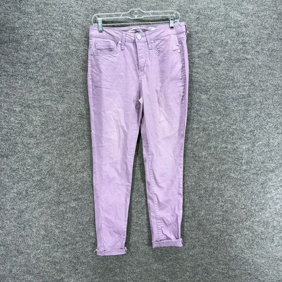 Seven7 Pants - Seven7 Jeans Women 8 Purple Denim Light Wash Mid Rise Ankle Skinny Cuffed